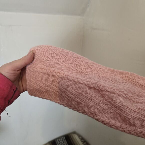 Boyne Valley Weavers Cardigan Wool Sweater Handmade Ireland Medium Full Zip Pink - Picture 3 of 9